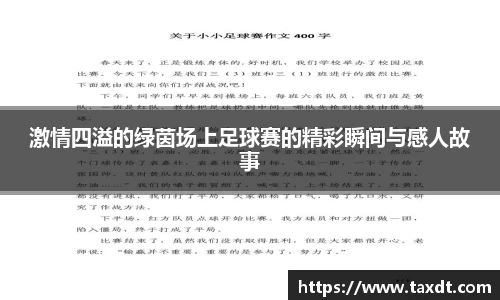 激情四溢的绿茵场上足球赛的精彩瞬间与感人故事